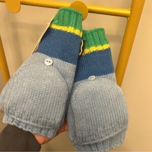 CRAYOLA x kohl’s adult winter outdoor flip top blue stripes lined mittens NEW